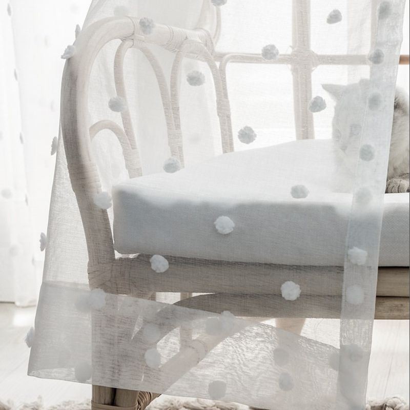 Nordisk Präglad Transparent Gardin Måttbeställd Vit Tyll Vardagsrum Sovrum