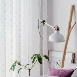 Nordisk Präglad Transparent Gardin Måttbeställd Vit Tyll Vardagsrum Sovrum