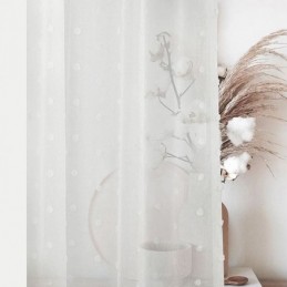 Nordisk Präglad Transparent Gardin Måttbeställd Vit Tyll Vardagsrum Sovrum