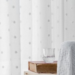 Nordisk Präglad Transparent Gardin Måttbeställd Vit Tyll Vardagsrum Sovrum