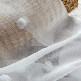 Nordisk Präglad Transparent Gardin Måttbeställd Vit Tyll Vardagsrum Sovrum