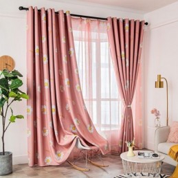 Mörkläggningsgardin Måttbeställd Gardin Med Amerikanskt Blommönster