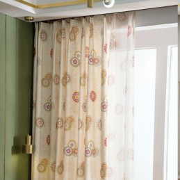Gardin I Bomull Och Linne, Måttbeställd, Amerikansk Stil, Blommigt Tryck, Halvmörkläggande