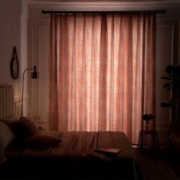 Måttbeställd Gardin Med Amerikanskt Växtmönster, Halvmörkläggande