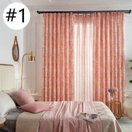 Måttbeställd Gardin Med Amerikanskt Växtmönster, Halvmörkläggande