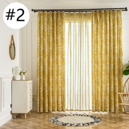 Måttbeställd Gardin Med Amerikanskt Växtmönster, Halvmörkläggande