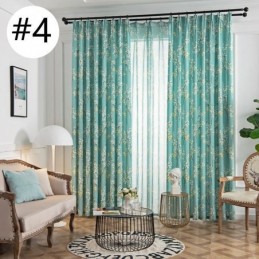 Måttbeställd Gardin Med Amerikanskt Växtmönster, Halvmörkläggande