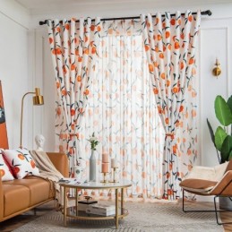 Måttbeställd Gardin Gardin I Nordisk Stil Med Frukttryck