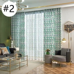 Halvmörkläggningsgardin Måttbeställd Gardin I Amerikansk Stil Med Växttryck