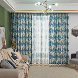 Amerikansk Gardin Måttbeställd Gardin Med Växttryck