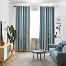 Mörkläggningsgardin Måttbeställd Gardin Ihålig Stjärna Med Transparent Sken, Sovrum