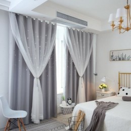 Fresh Max Mörkläggningsgardin Måttbeställd Gardin Ihålig Stjärna Med Transparent Gardin, Barnrum