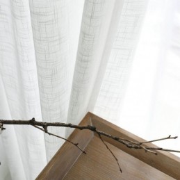 Vit Transparent Gardin Måttbeställd Enfärgad Gardin I Voile, Vardagsrums- Och Sovrumsstil