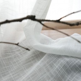 Vit Transparent Gardin Måttbeställd Enfärgad Gardin I Voile, Vardagsrums- Och Sovrumsstil