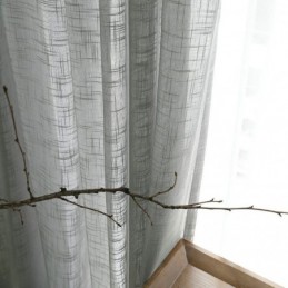 Grå Transparent Gardin Måttbeställd Andasgardin Enfärgad Voile Vardagsrum Sovrum