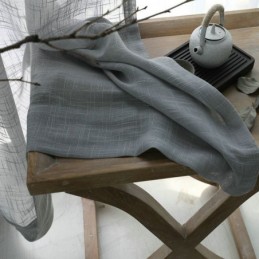 Grå Transparent Gardin Måttbeställd Andasgardin Enfärgad Voile Vardagsrum Sovrum