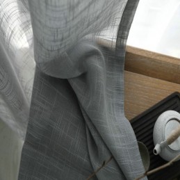 Grå Transparent Gardin Måttbeställd Andasgardin Enfärgad Voile Vardagsrum Sovrum