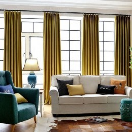 Stort Fönster I Sammet, Måttbeställd Gardin, Måttbeställd Gardinpanel, Flera Färger I Urvalet, En