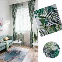 Mönstrad Gardin För Sovrum, Amerikansk Lantlig, Mörkläggningsgardin, Grönt Löv, Måttbeställd, Gardin, Mörkläggningstyg, Djungeltema, Romantiskt, Amerikanskt Lantligt Sovrum, Vardagsrum