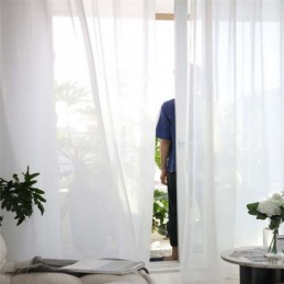 Enfärgad Vit Skir Gardin...