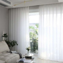 Enfärgad Vit Skir Gardin Måttbeställd Gardin Modern Enkel Vardagsrum Sovrum Arbetsrum Tyg