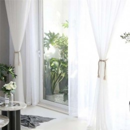 Enfärgad Vit Skir Gardin Måttbeställd Gardin Modern Enkel Vardagsrum Sovrum Arbetsrum Tyg