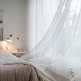 Vit, Andningsbar, Skir Gardin, Måttbeställd, Modern, Enkel, Vardagsrum, Sovrum, Arbetsrum, Tyg