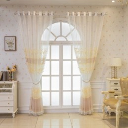Nordisk Transparent Gardin Måttbeställd Gardin Vinranka Broderad Vardagsrum Sovrum