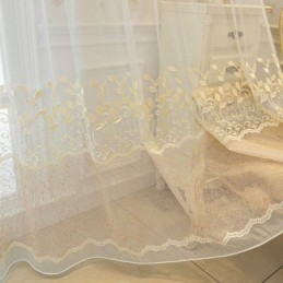 Nordisk Transparent Gardin Måttbeställd Gardin Vinranka Broderad Vardagsrum Sovrum