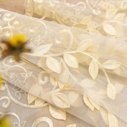 Nordisk Transparent Gardin Måttbeställd Gardin Vinranka Broderad Vardagsrum Sovrum