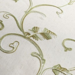 Japansk Stil Gardin Måttbeställd Gardin Minimalistisk Grönt Blad Broderat Vardagsrum Sovrum