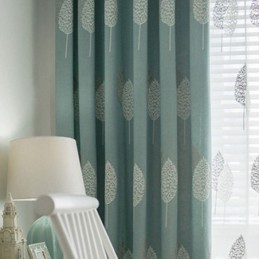 Nordisk Gardin Måttbeställd Gardin Bomull Linne Minimalistisk Lövbroderi