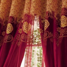 Minimalistisk Klassisk Voilegardin Måttbeställd Gardin Europeisk Jacquard Vardagsrumsfönster