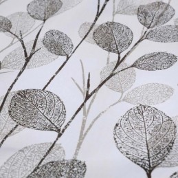 Enkel Lövtryckt Gardin Måttbeställd Gardin Nordisk Stil Grå Vardagsrumssovrum Arbetsrum Tyg