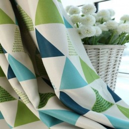 Nordisk Geometrisk Gardin Måttbeställd Gardin Grön Triangel Vardagsrumssovrum Tyg