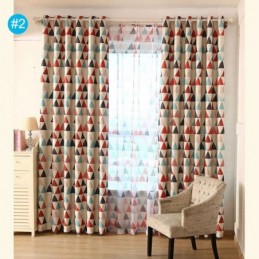 Nordisk Geometrisk Gardin Måttbeställd Gardin Grön Triangel Vardagsrumssovrum Tyg