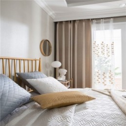 Mörkläggningsgardin I Linfärg, Måttbeställd, Enfärgad, Miljöskyddande, Rumsförmörkande