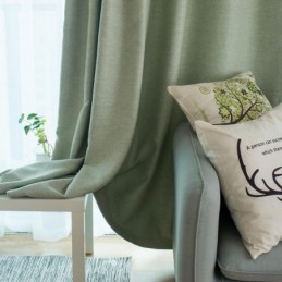 Enfärgad Grön Mörkläggningsgardin Måttbeställd Gardin Modern Enkel Vardagsrumssovrum Tyg