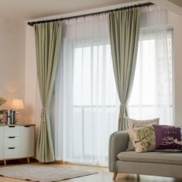 Enfärgad Grön Mörkläggningsgardin Måttbeställd Gardin Modern Enkel Vardagsrumssovrum Tyg