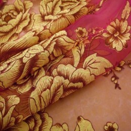 Lyxig Skir Gardin, Måttbeställd, Jacquard, Gul Pion, Vardagsrum, Sovrum, Fönsterbehandling