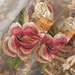 Nordisk Transparent Gardin, Måttbeställd, Lyxig, Andningsbar, Broderad, Vardagsrum