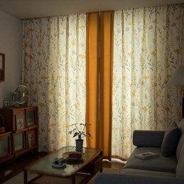 Chevron Mörkläggningsgardiner Amerikansk Blommosaik