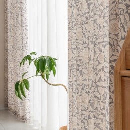 Amerikanskt Tryckt Gardin Måttbeställd Gardin Granatäppleblomma Polyester