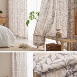 Amerikanskt Tryckt Gardin Måttbeställd Gardin Granatäppleblomma Polyester