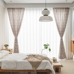 Amerikanskt Tryckt Gardin Måttbeställd Gardin Granatäppleblomma Polyester