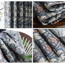 Gardiner I Amerikansk Bomull Och Linne Med Blommönster