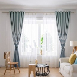 Högprecisionsgardiner Moderna Enkelt Bläck Landskapstryck