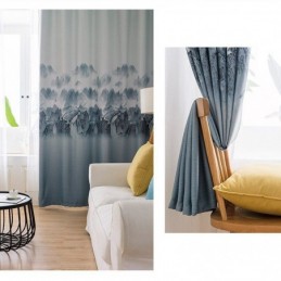 Högprecisionsgardiner Moderna Enkelt Bläck Landskapstryck