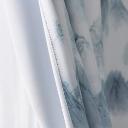 Högprecisionsgardiner Moderna Enkelt Bläck Landskapstryck