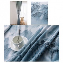 Högprecisionsgardiner Moderna Enkelt Bläck Landskapstryck